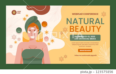 Flat design boho spa treatment webinar template 123575856