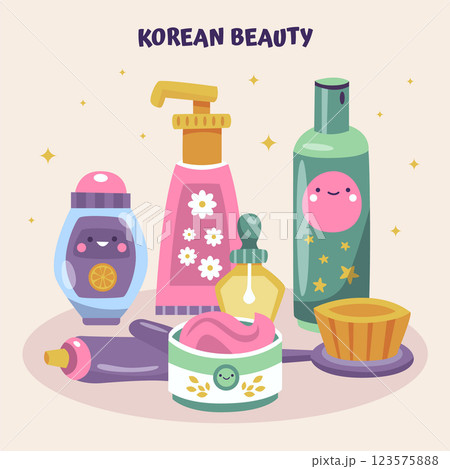 Hand drawn korean beauty illustration 123575888