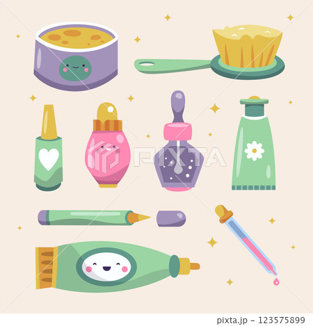 Hand drawn korean beauty element collection Hand drawn korean beauty element collection 123575899