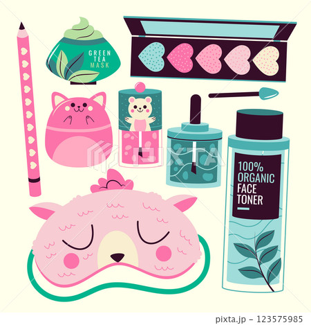 Hand drawn korean beauty element design 123575985