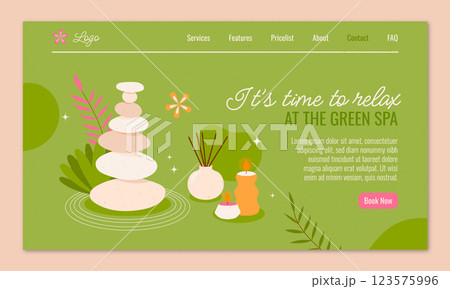 Hand drawn spa treatment landing page 123575996