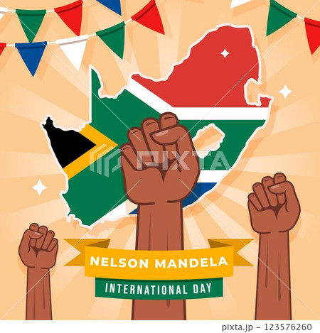 Flat nelson mandela international day illustration 123576260