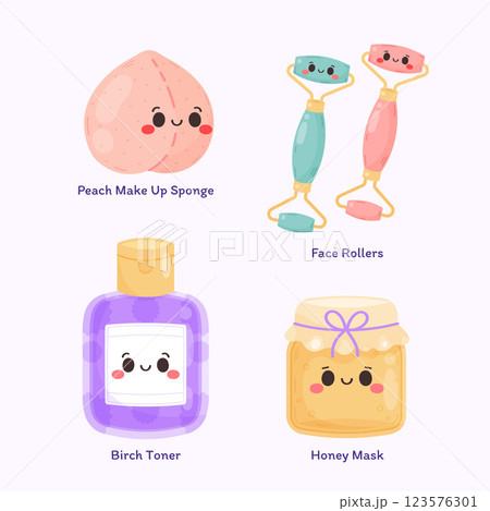 Hand drawn korean beauty element design 123576301
