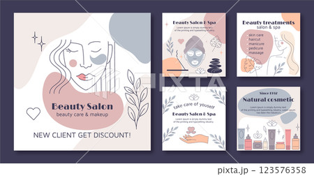 Flat design beauty template design Flat design beauty template design 123576358