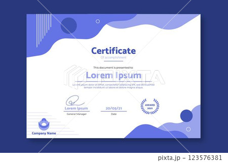 Flat modern certificate of accomplishment template 123576381