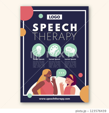 Speech therapy informative poster templateのイラスト素材 [123576439] - PIXTA