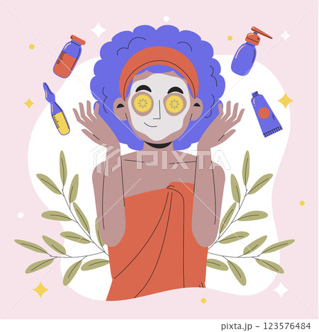 Hand drawn flat design cosmetologist illustration 123576484
