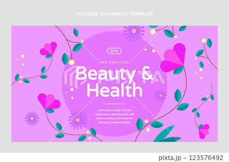 Flat design floral spa offer youtube thumbnail 123576492