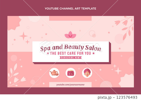 Flat design spa youtube channel art 123576493