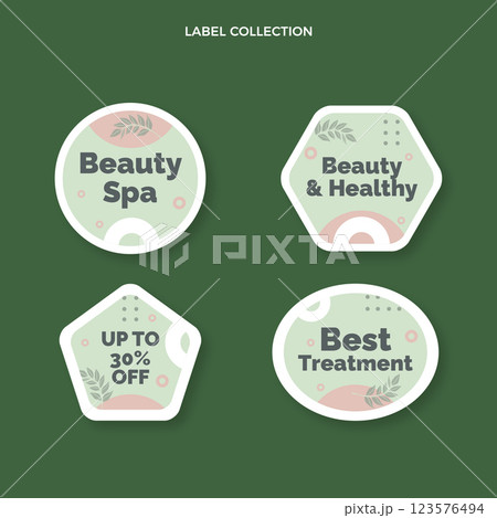 Flat design spa labels and badges Flat design spa labels and badges 123576494