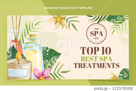 Watercolor spa treatments facebook post 123576508