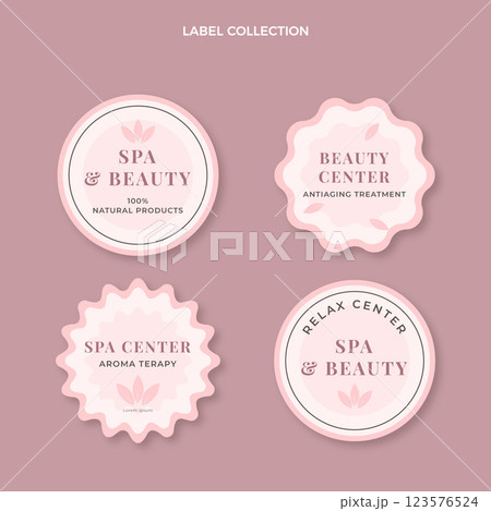 Flat design spa badge collection Flat design spa badge collection 123576524