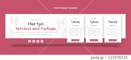 Flat design spa services twitch banner 123576525