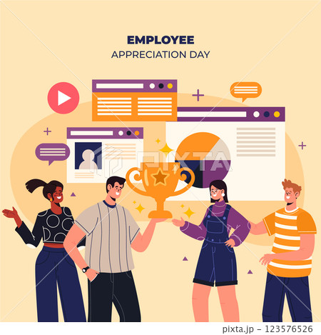 Flat employee appreciation day illustration Flat employee appreciation day illustration 123576526
