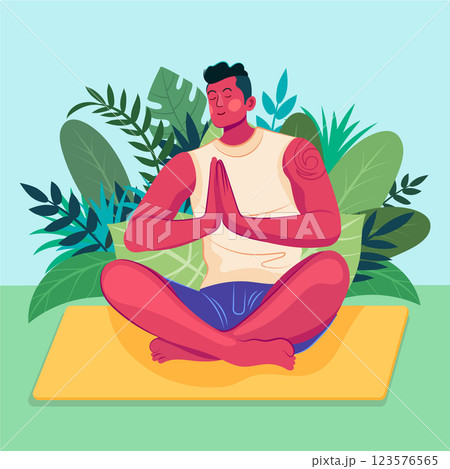 Hand drawn flat design retreat illustration 123576565