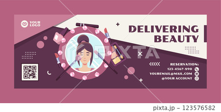 Flat design minimal makeup artist template Flat design minimal makeup artist template 123576582