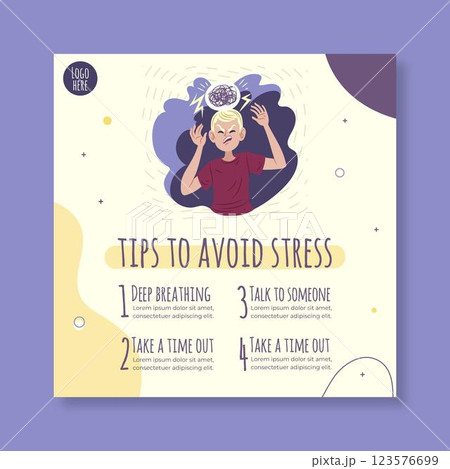 Avoid strees advice squared flyer Avoid strees advice squared flyer 123576699
