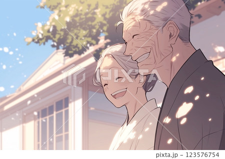 おじいちゃん、おばあちゃん・シニアイラスト「AI生成画像」 123576754