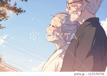 おじいちゃん、おばあちゃん・シニアイラスト「AI生成画像」 おじいちゃん、おばあちゃん・シニアイラスト「AI生成画像」 123576756