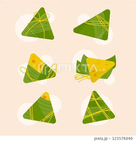 Flat dragon boat's zongzi collection 123576840