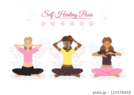 Self-healing reiki poses pack Self-healing reiki poses pack 123576938