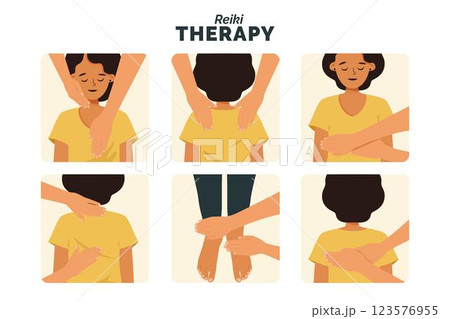 Reiki therapy illustration concept 123576955
