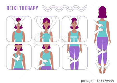 Reiki therapy illustration concept 123576959
