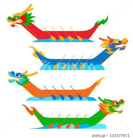 Flat dragon boat collection Flat dragon boat collection 123577011