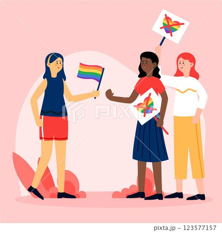 Homophobia concept with person fighting hate 123577157