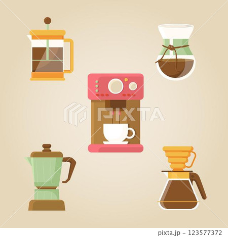 Coffee brewing methods concept 123577372