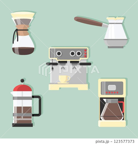 Coffee brewing methods concept 123577373