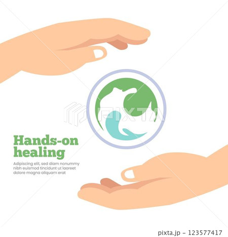 Hands-on healing template style Hands-on healing template style 123577417
