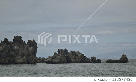 Black rocks in the ocean, Tenerife Black rocks in the ocean, Tenerife 123577456