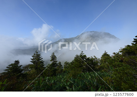 苗場山、登山、新潟県 123577600