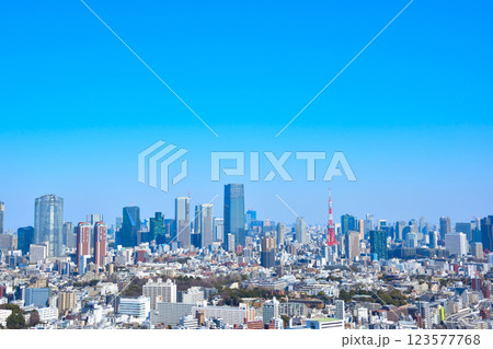 都市風景 東京 東京タワー 芝 六本木 麻布台 都市風景 東京 東京タワー 芝 六本木 麻布台 123577768
