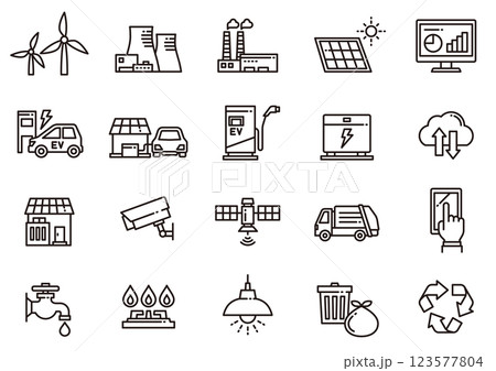 スマートシティアイコン01　Smart city icons 123577804