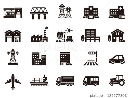 スマートシティアイコン05　Smart city icons 123577808