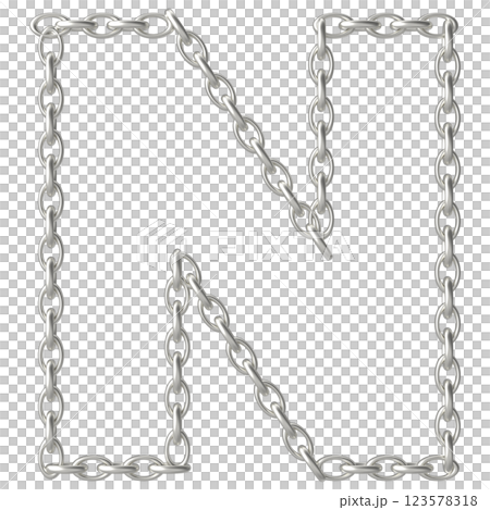 Letter chain on white background 123578318