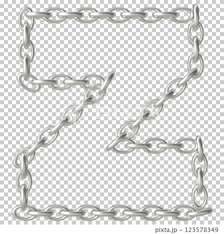 Letter chain on white background Letter chain on white background 123578349