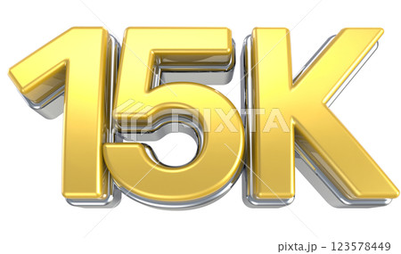 Follow Number yellow gold 3d sale isolated on white background 123578449