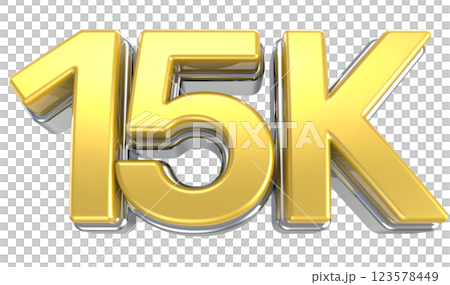 Follow Number yellow gold 3d sale isolated on white background 123578449
