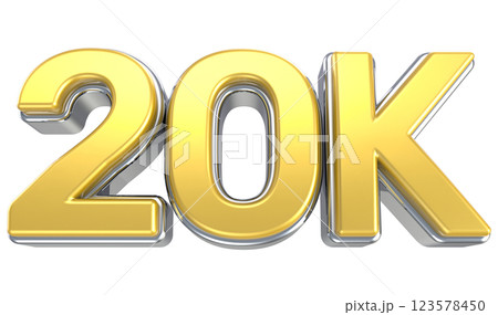 Follow Number yellow gold 3d sale isolated on white background 123578450