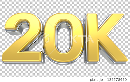 Follow Number yellow gold 3d sale isolated on white background 123578450
