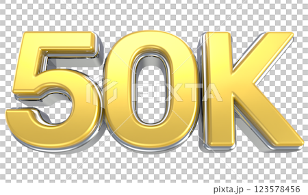 Follow Number yellow gold 3d sale isolated on white background 123578456