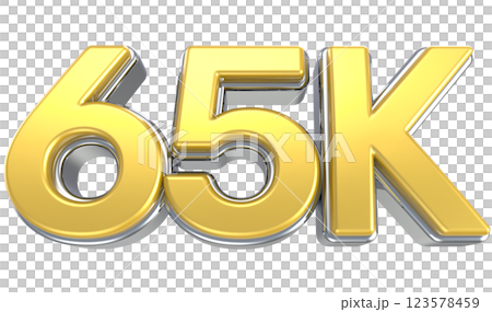 Follow Number yellow gold 3d sale isolated on white background 123578459