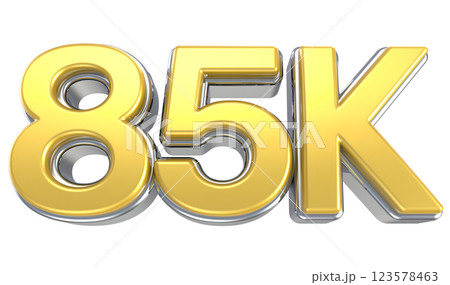 Follow Number yellow gold 3d sale isolated on white background 123578463