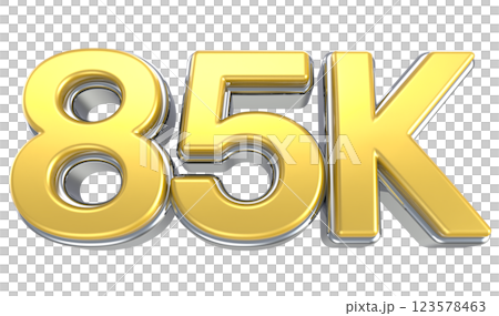 Follow Number yellow gold 3d sale isolated on white background 123578463