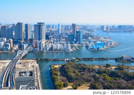 都市風景 東京湾岸エリア お台場 勝どき 都市風景 東京湾岸エリア お台場 勝どき 123578809