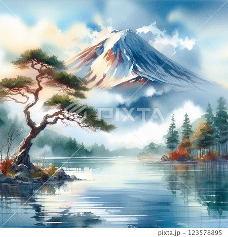 桜の木　デザインイラスト 123578895