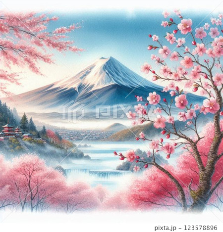 桜の木　デザインイラスト 123578896